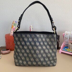 Vintage 2000s Dooney & Bourke Monogram Denim Shoulder Bag
